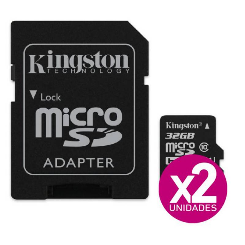 Kingston - Tarjeta De Memoria Kingston 32Gb Clase 10, X2 Unid