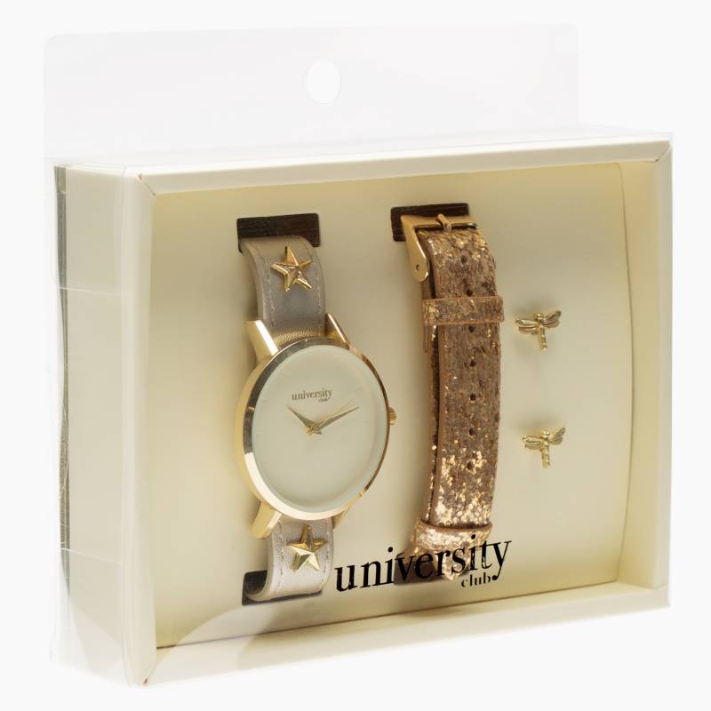 University Club Set Reloj Resina Mujer Uclub 872G Gold 