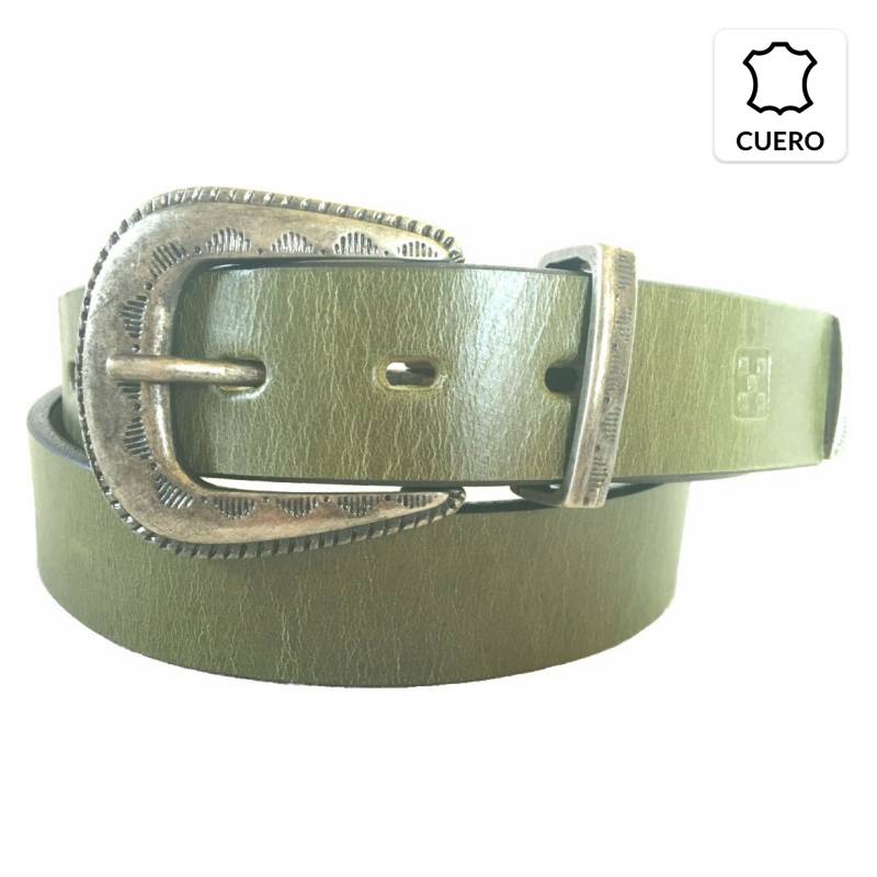 TRELKE - Cinturón Cuero Verde Mujer