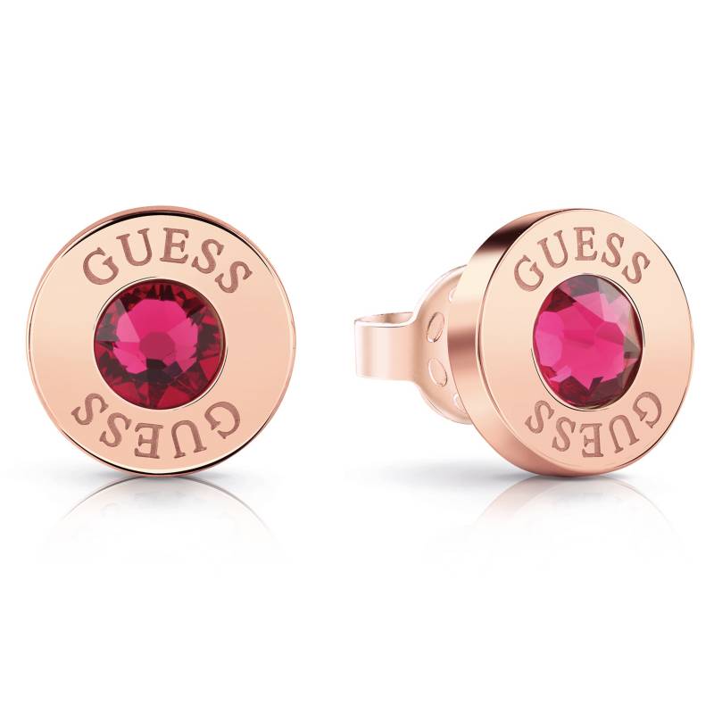 GUESS - Aros Shiny Crystals Oro Rosa