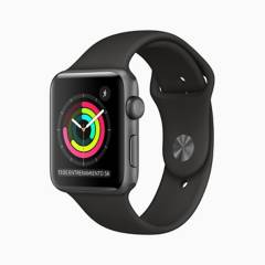 APPLE - Apple Watch Series 3 (42mm, GPS) - Caja Aluminio Gris Espacial - Correa Deportiva Negra