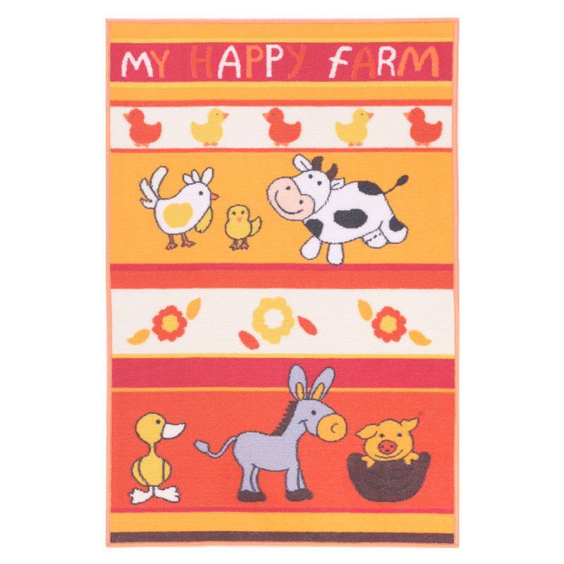Dib - Alfombra Happy Farm 080X120 Vaca Naranja