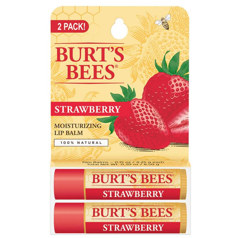 BURTS BEES - Set 2 Balsamos Labiales Burt's Bees Strawberry Burts Bees
