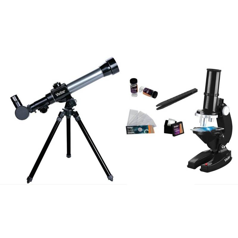 3 En 1 25pcs Vivitar Telescopio Y Microscopio & Binocular Kit. 