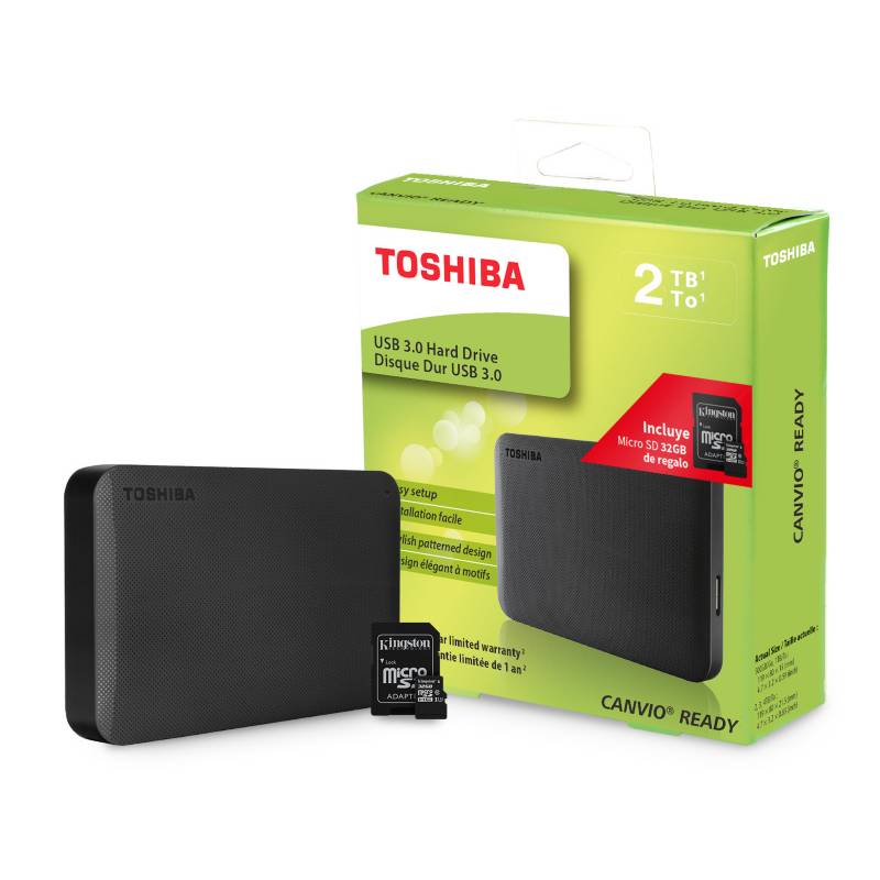 Toshiba - Toshiba Disco Duro Canvio 2TB + Micro SD 32GB