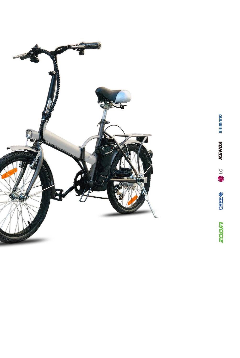ZODIN - Bicicleta Aro 20" Electrica Plegable Gris