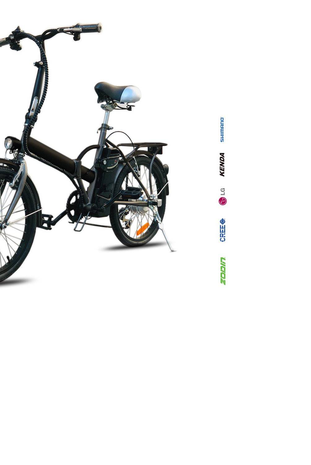ZODIN - Bicicleta Aro 20" Electrica Plegable Negra