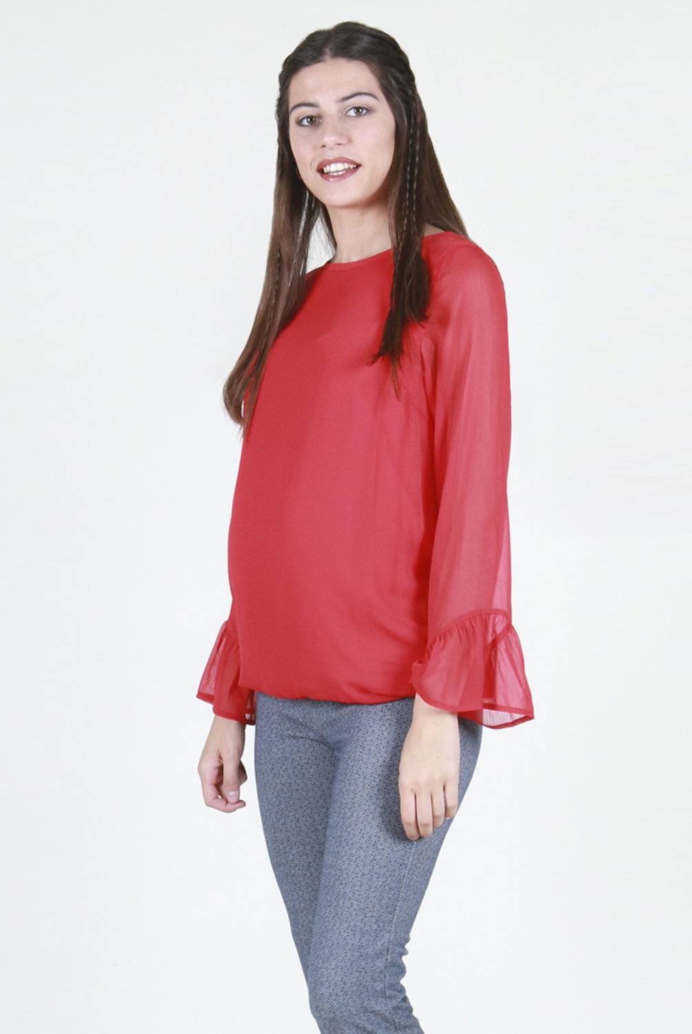 OHMA! BARCELONA - Blusa Maternal Georgette Con Camiseta Interior