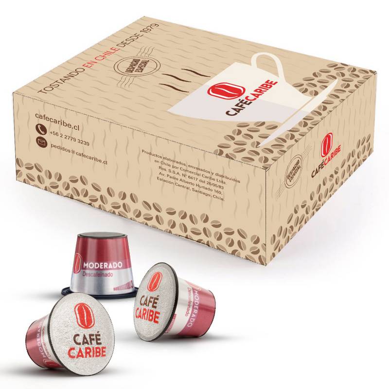 CAFE CARIBE - Moderado Descafeinado-100 cápsulas para Nespresso