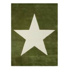 SUR DISEÑO - Alfombra Lana Estrella Verde Militar 140 X 200 Cm
