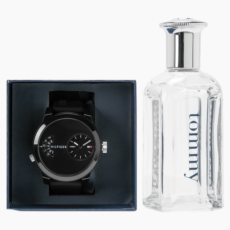 TOMMY HILFIGER - Set Reloj Negro + Perfume 50ml EDT