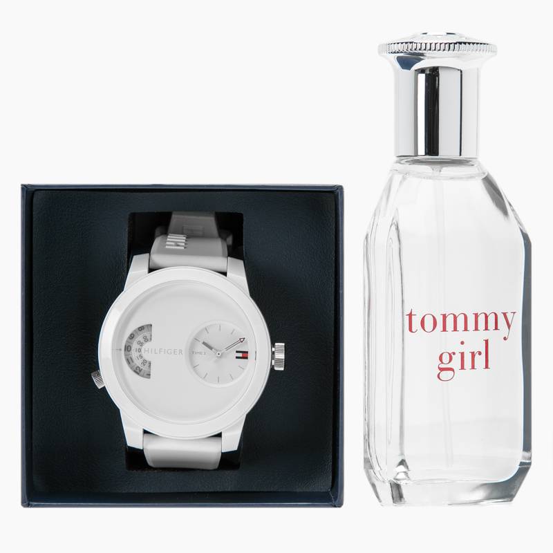 TOMMY HILFIGER - Set Girl Reloj Blanco + Perfume 50ml EDT