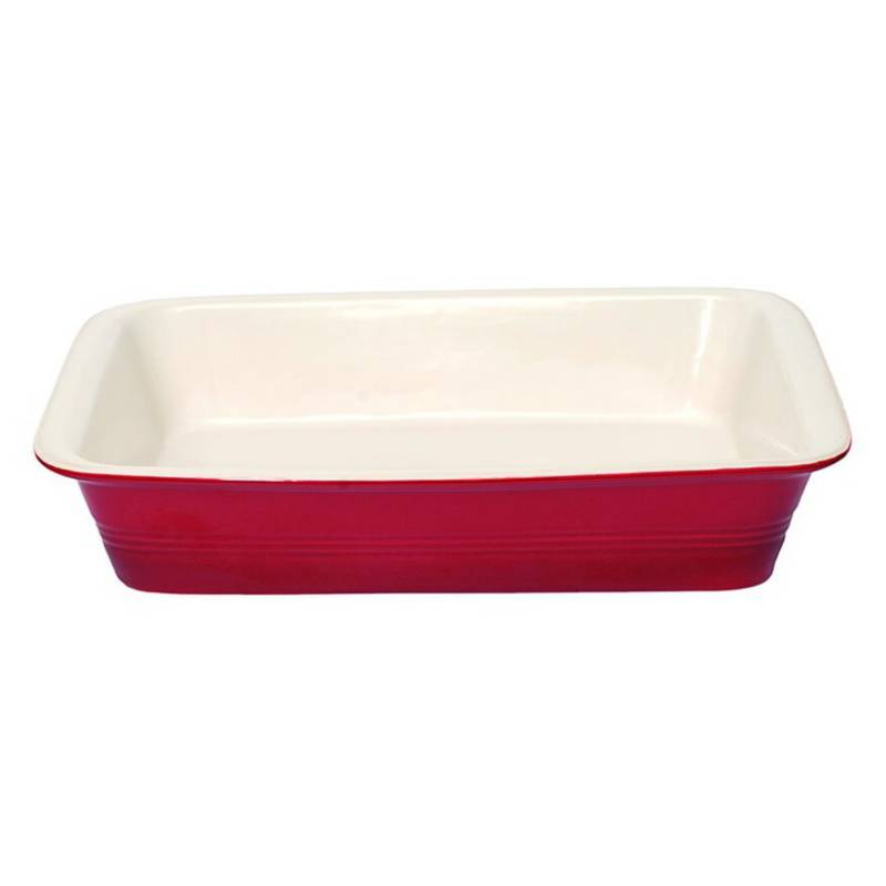 Kitchenware - Fuente Horno Cerámica Gres Rectangular Roja