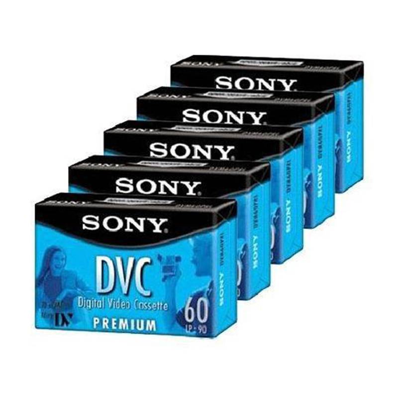 SONY - paquete de 5 mini DV Premium cassete 60min DVM60PR