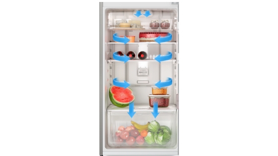 El refrigerador Advantage 5500E de Fensael contiene un sistema Multiflow de enfriamiento, que distribuye de manera óptima el aire en el interior de tu refrigerador