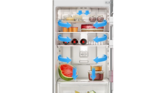 El refrigerador Incorpora el sistema Multiflow de enfriamiento, que distribuye de manera óptima el aire en el interior de tu refrigerador