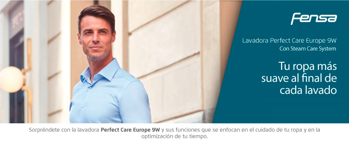 Sorprendete con la Lavadora Perfect care Europe9w y sus funciones que se enfocan en el cuidado de tu ropa.
