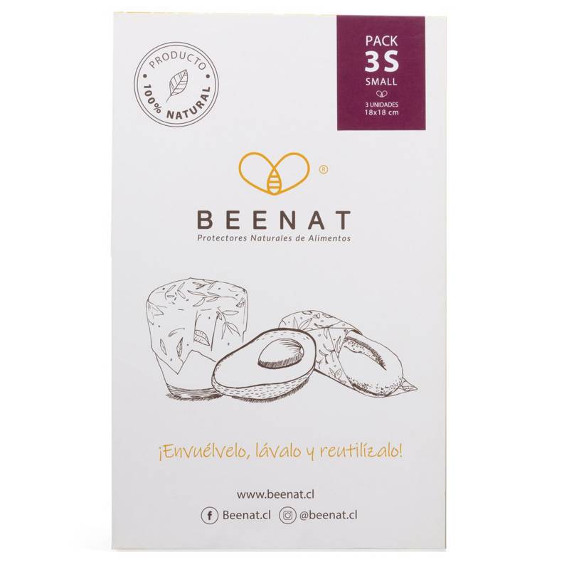 BEENAT - Envoltorios Reutilizables de Alimentos Pack 3S