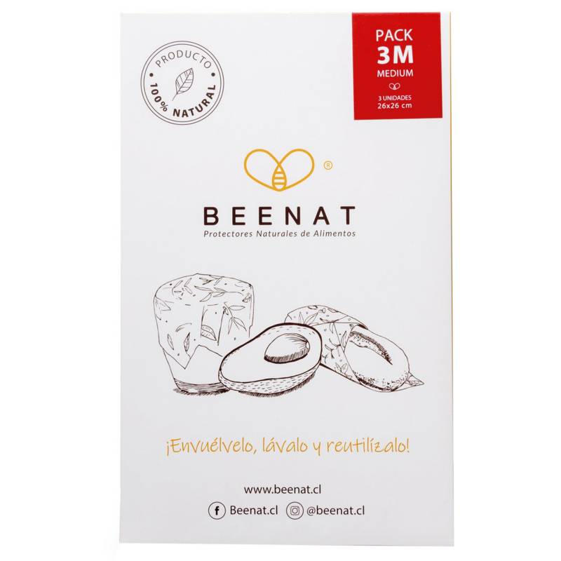 BEENAT - Envoltorios Reutilizables de Alimentos Pack 3M