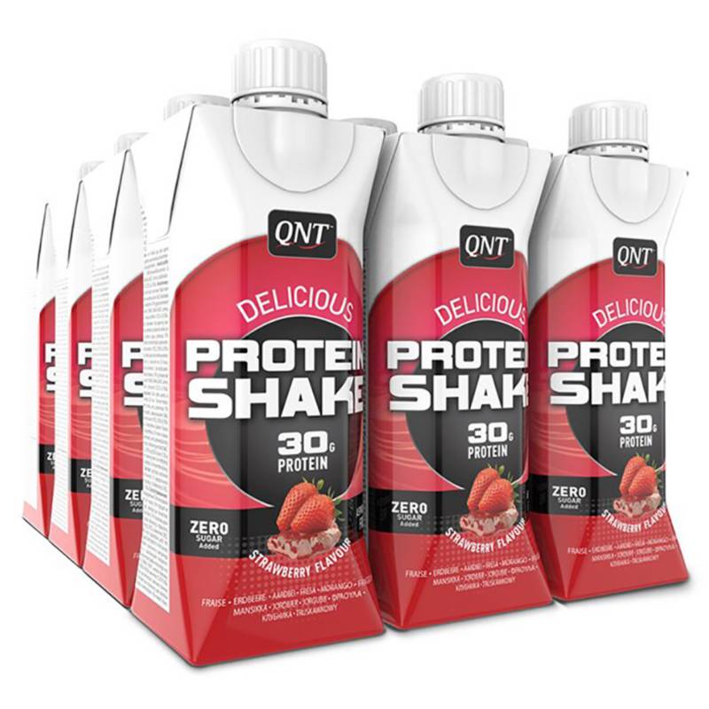 QNT - Bandeja de 12 Shakes Proteína Frutilla