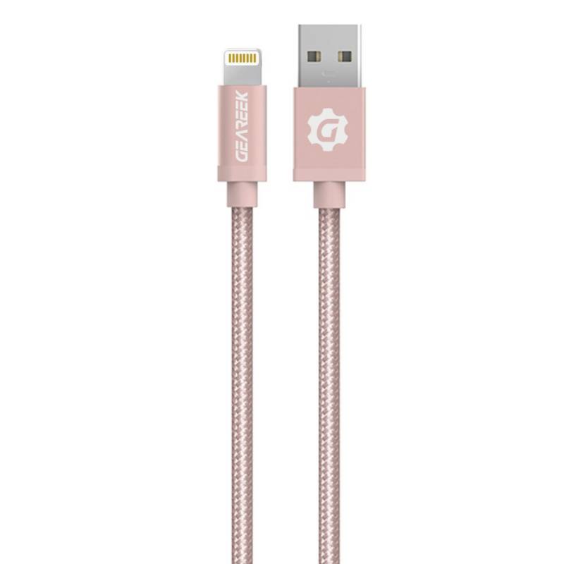 GEAREEK - Cable Lightning a USB Rose PremiumBraided iPhone