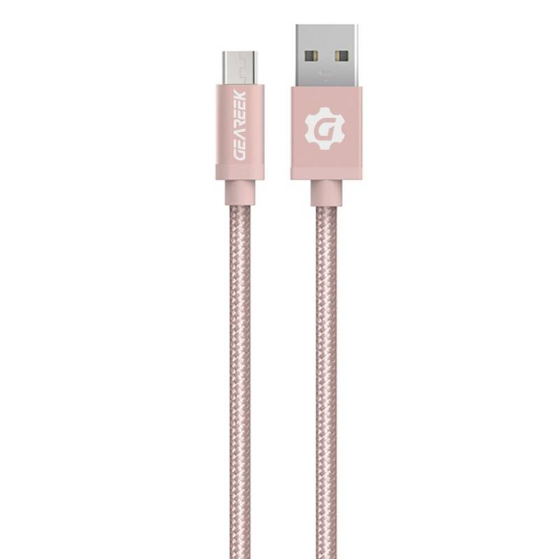 GEAREEK - Cable Micro USB a USB Rose PremiumBraided Android