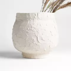 CRATE & BARREL - Jarron Ceramica Blanco Textura 23Cm Crate & Barrel