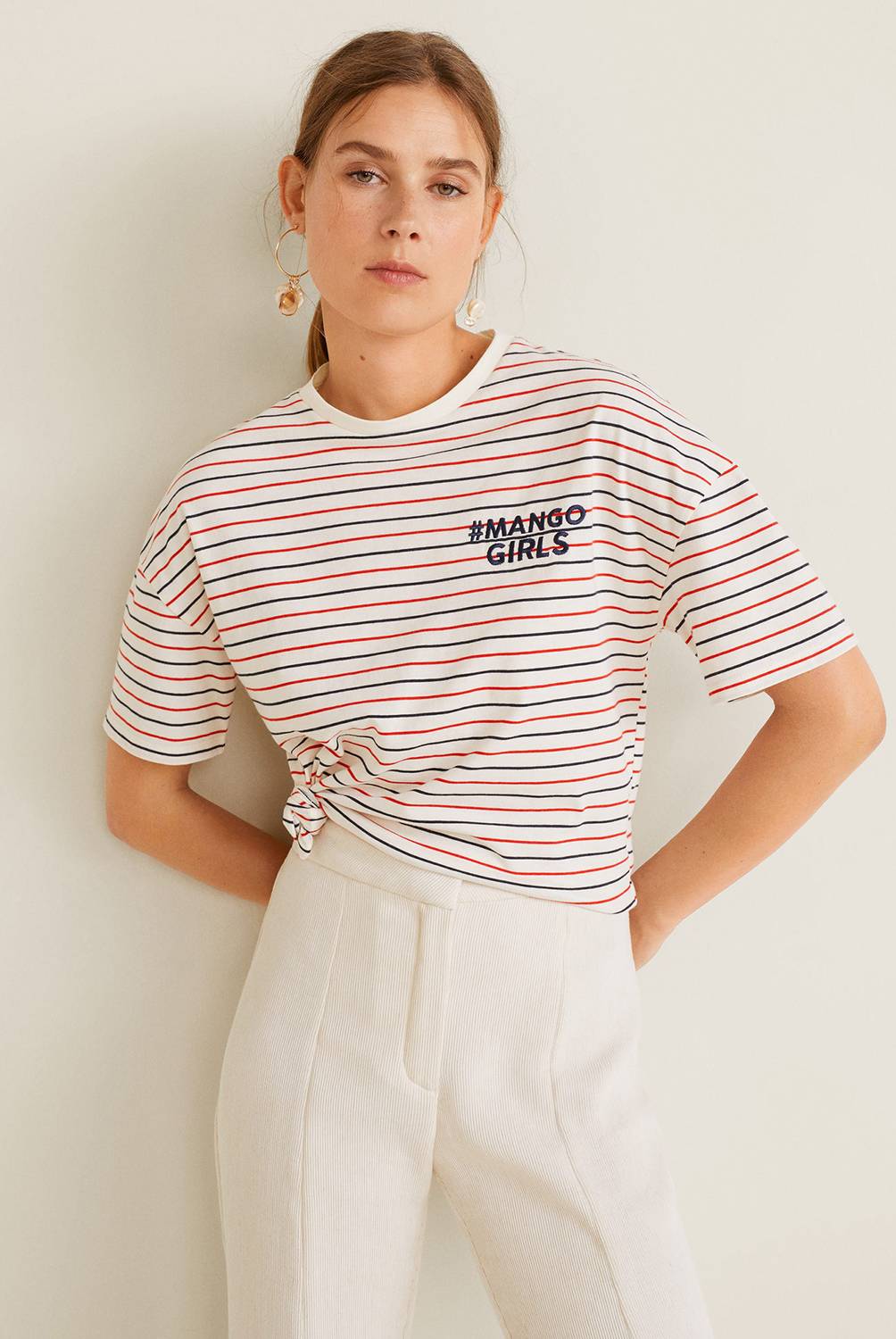 MANGO - Camiseta Stripes
