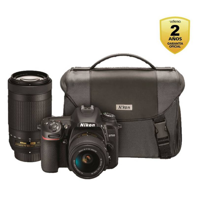 NIKON - Nikon Camara D-7500 + Lente 18-55+ Lente 70-300 Af-P Vr