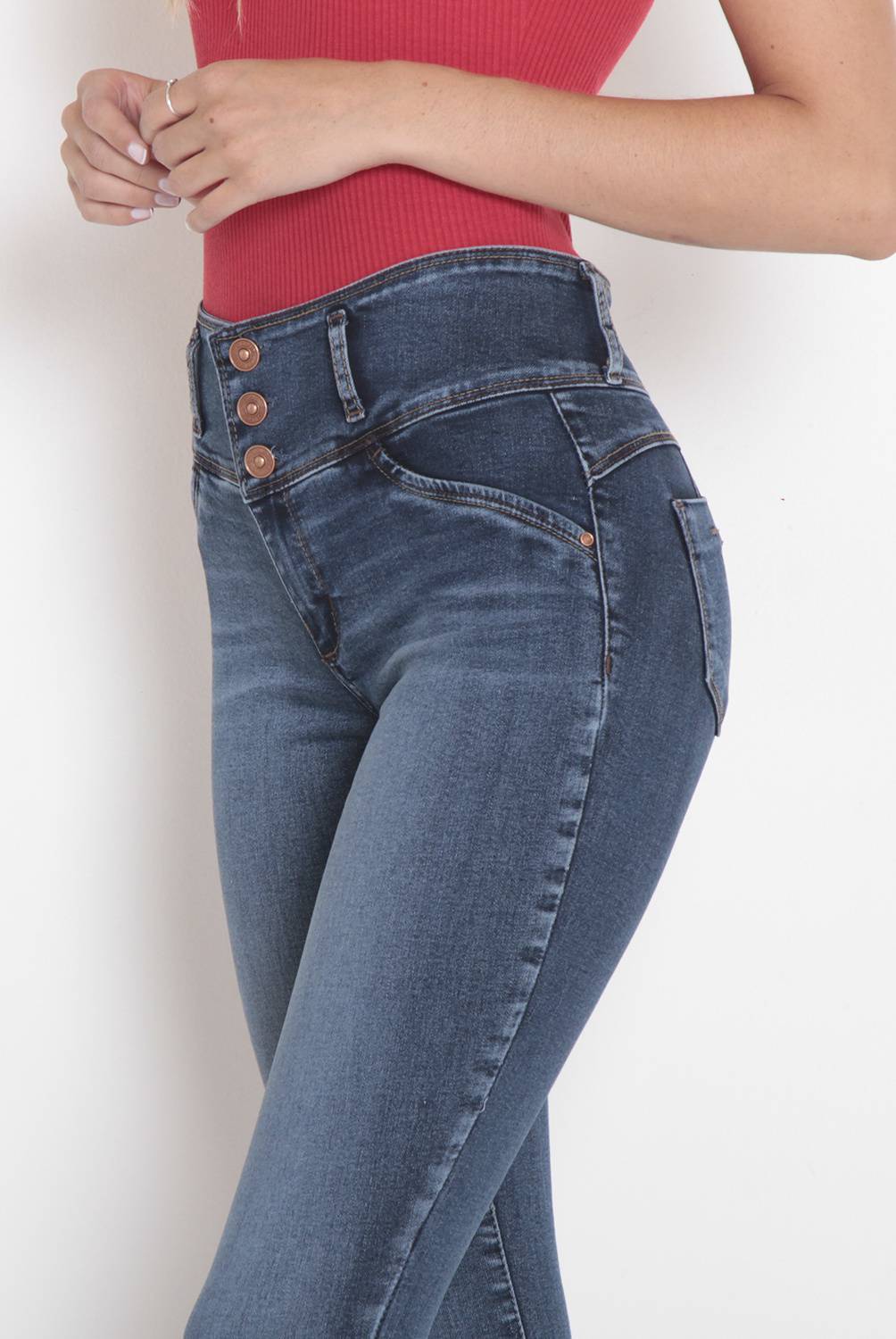 WADOS - Jeans Skinny Tiro Alto Mujer Wados