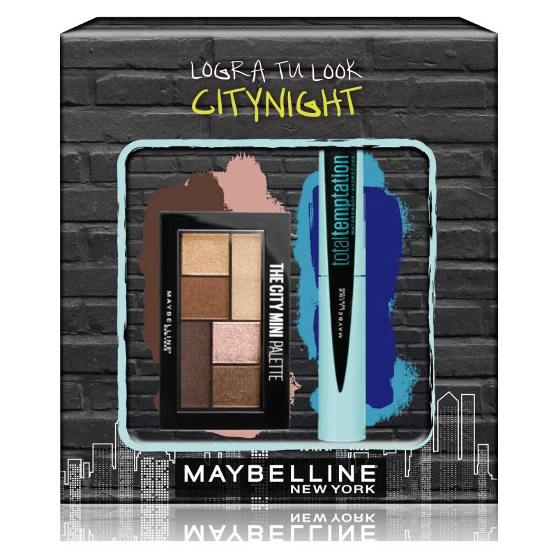 MAYBELLINE - Pack Maquillaje City Pallete Rooftop + Máscara Temptation