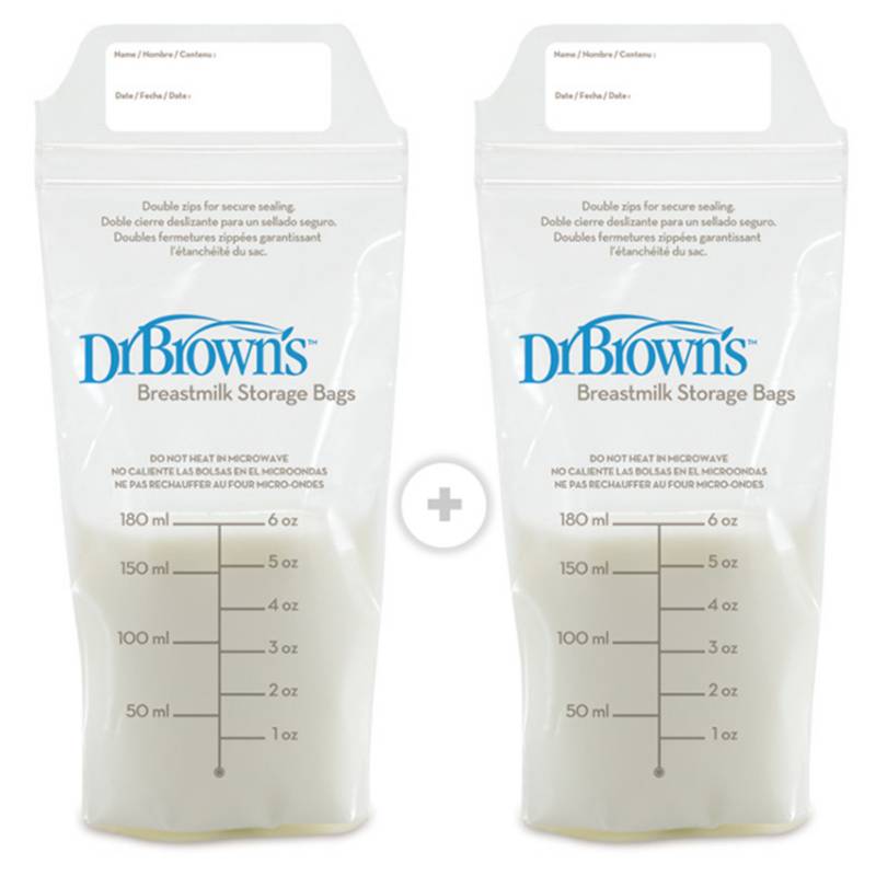 DR BROWNS - Pack 2 Bolsas Almacenamiento Leche 180Ml (25Un C/Caja) Dr Browns