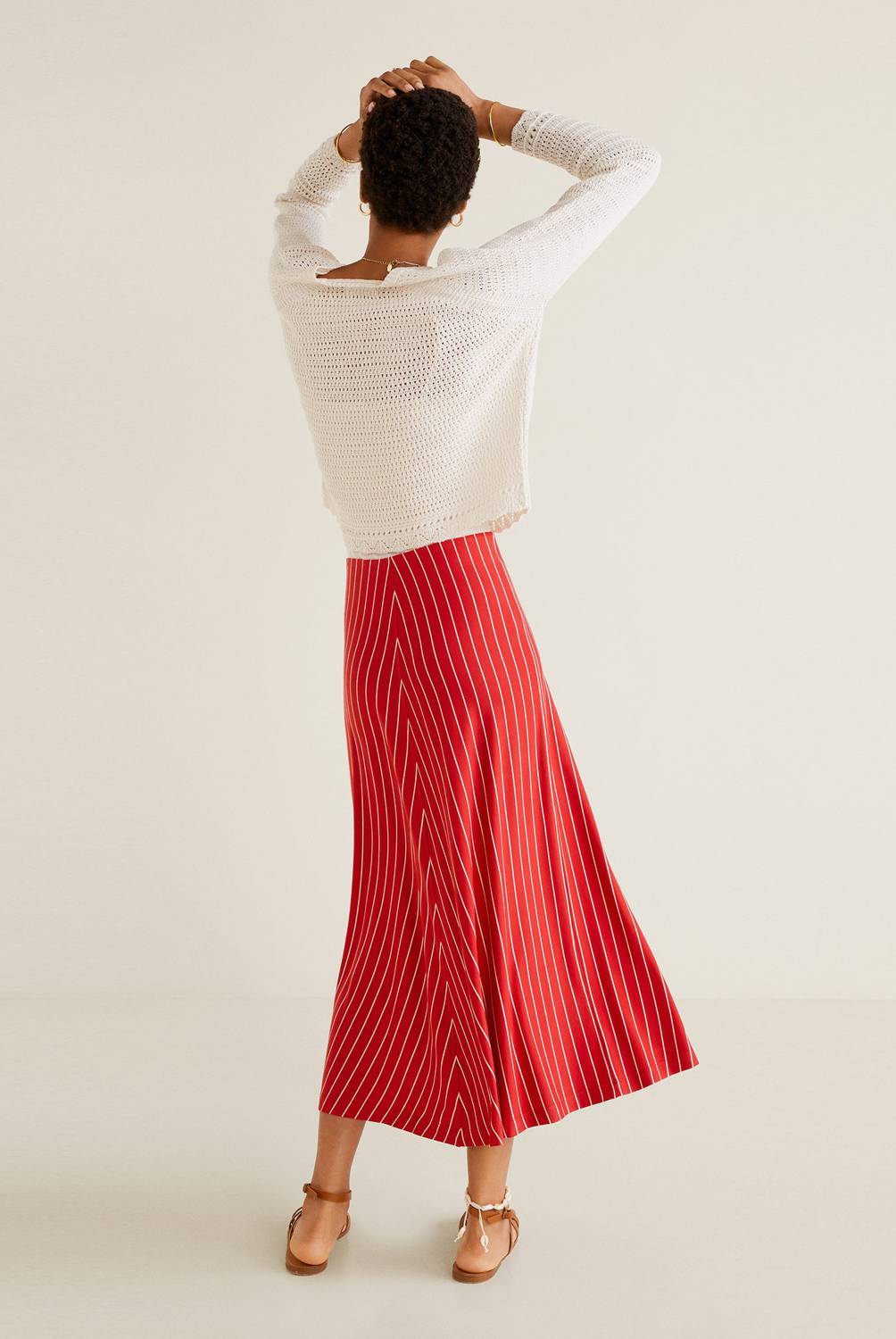 MANGO - Falda de Algodón Midi Mujer