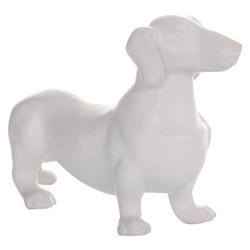 MALLORCA - Figura Decorativa Perro Dachshund Blanco