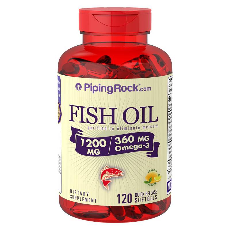 PIPING ROCK - Omega 3 Fish Oil 1200 Mg Sabor Limón x 120 Softgel