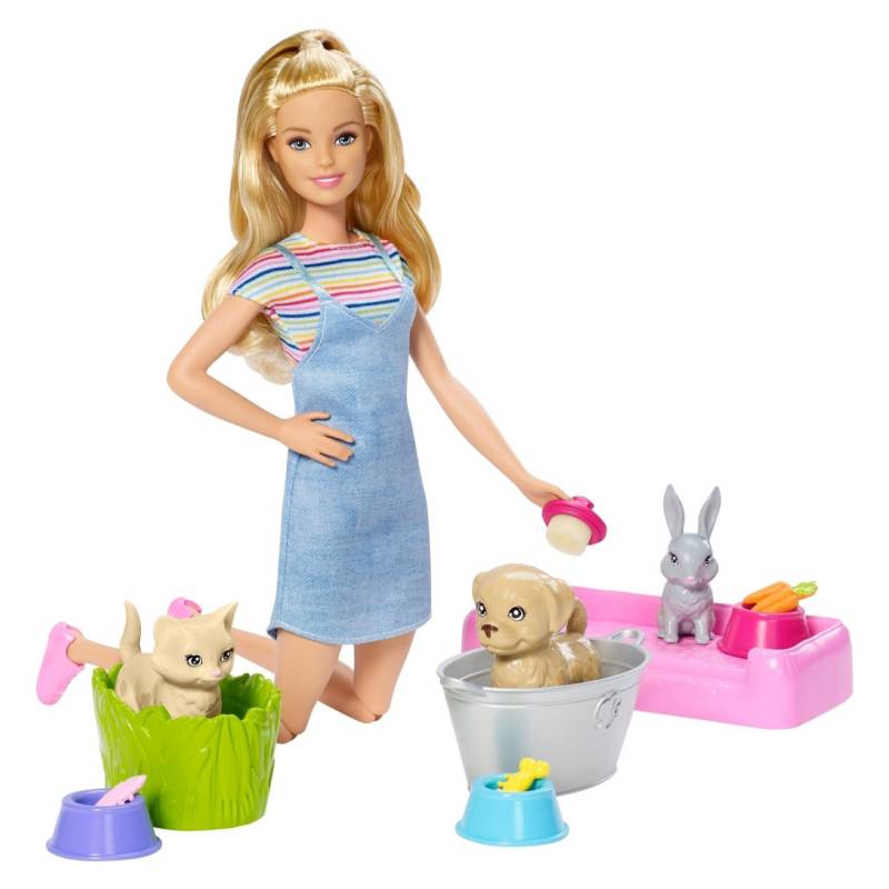 BARBIE - Barbie Muñeca Baño De Mascotas