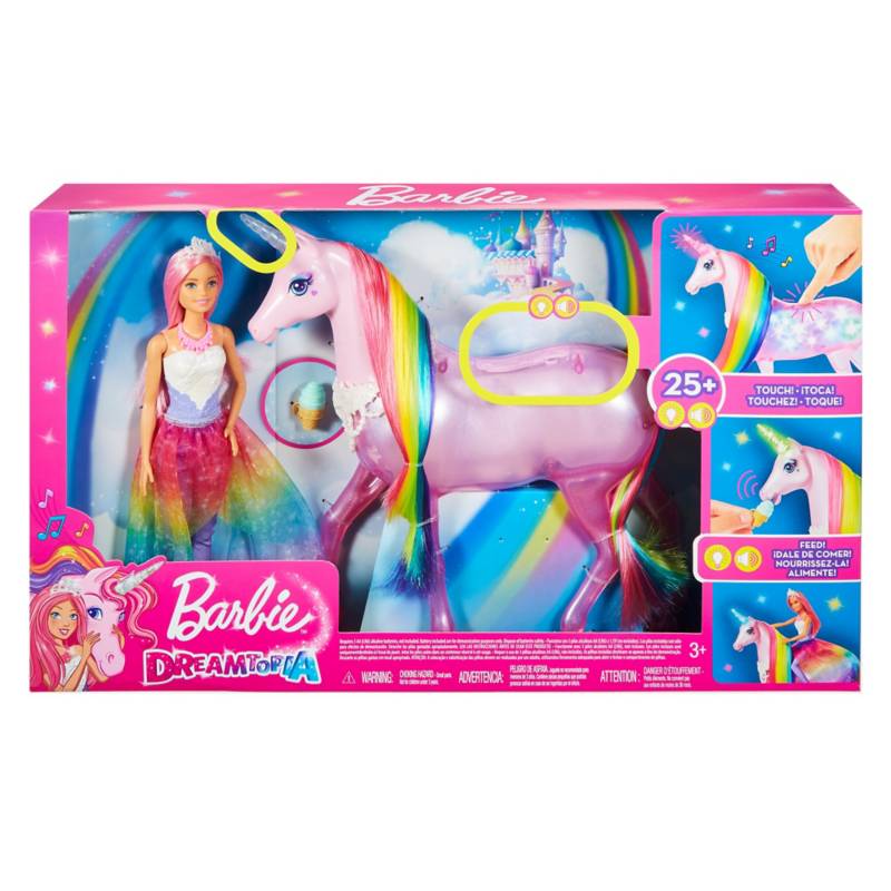 BARBIE - Muñeca Barbie Unicornio De Luces Mágicas