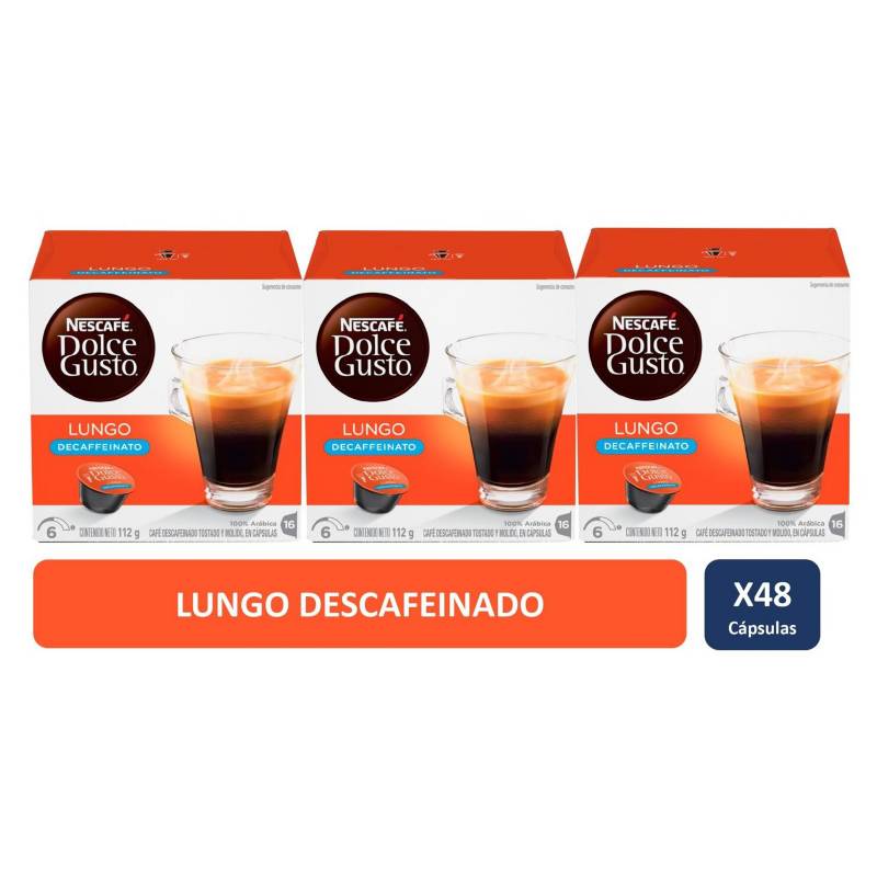 NESCAFE DOLCE GUSTO - Dolce Gusto Capsulas Café Lungo Decaf x3 Cajas