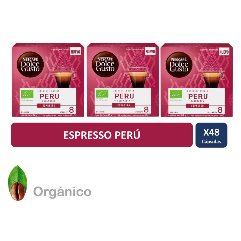 NESCAFE DOLCE GUSTO - Dolce Gusto Cápsulas Espresso Perú x3 Cajas