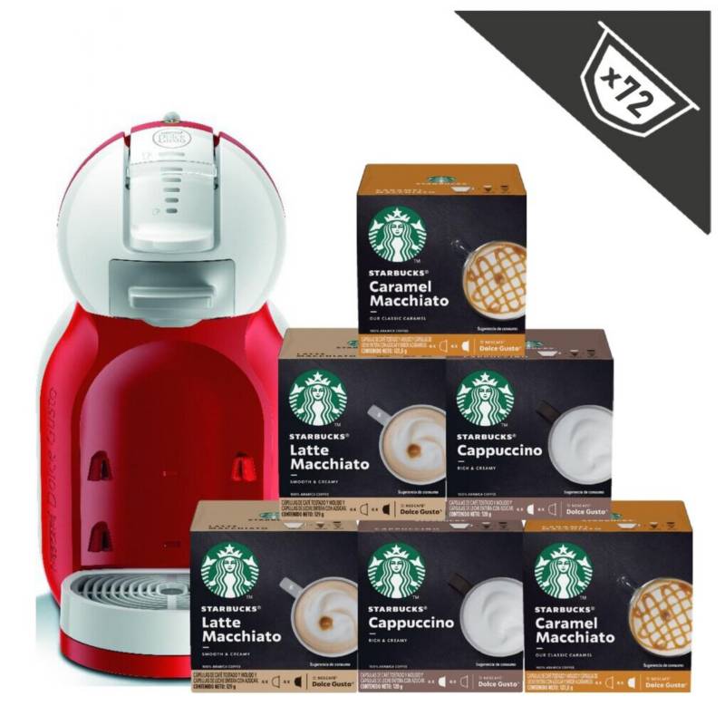 NESCAFE DOLCE GUSTO - Cafetera Mini Me + Starbucks Lacteados X6 Cajas