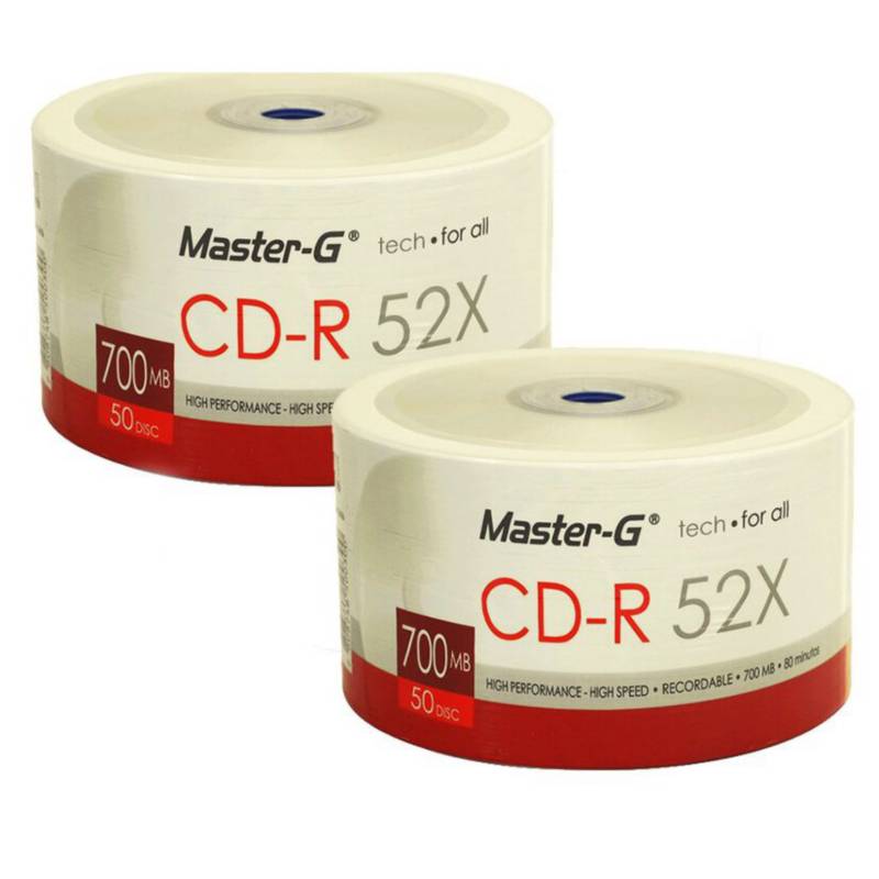 MASTER G - PACK 100 CD-R MASTER-G 52X 700MB CON LOGO
