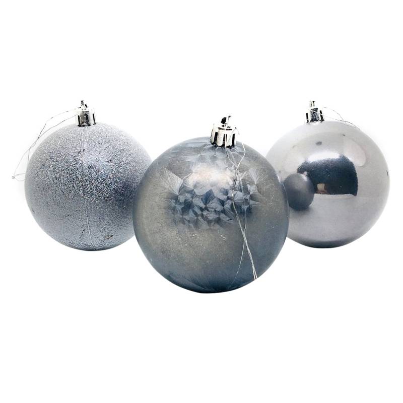 HERRERA MAISON - Set x27 Esferas Navidad Grey 7 cm