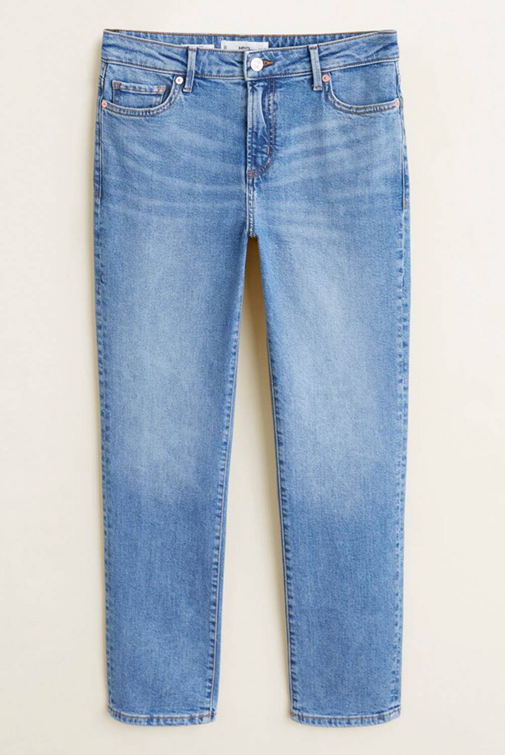 MANGO - Jeans slim crop tiro medio Grace