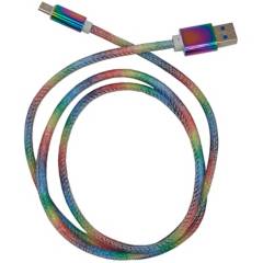NJOY TECH - Cable Glitter USB A Tipo C Multicolor 1.0MT