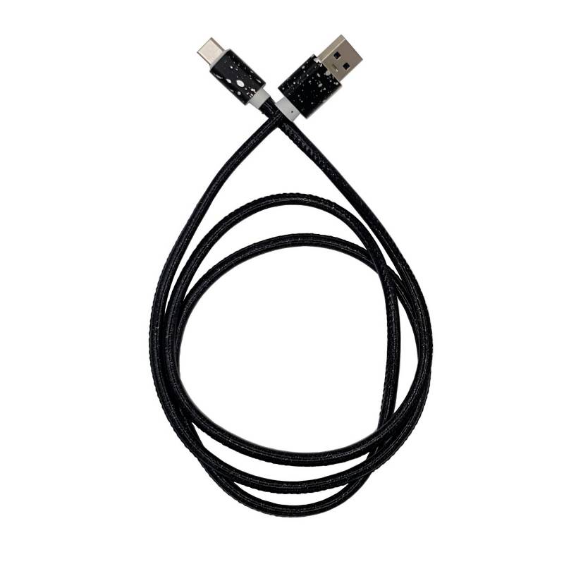 NJOY TECH - Cable Glitter Usb A Tipo C Negro 1.0MT