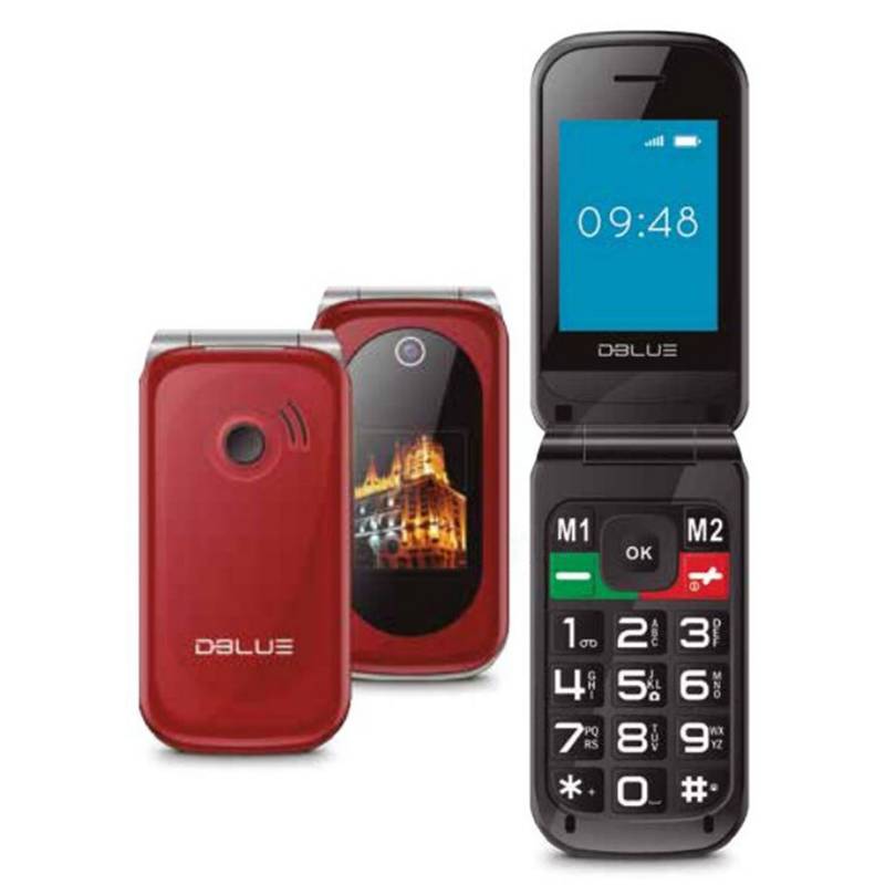 DBLUE - Celular Senior Dual Sim Rojo + Chip PuntoStore