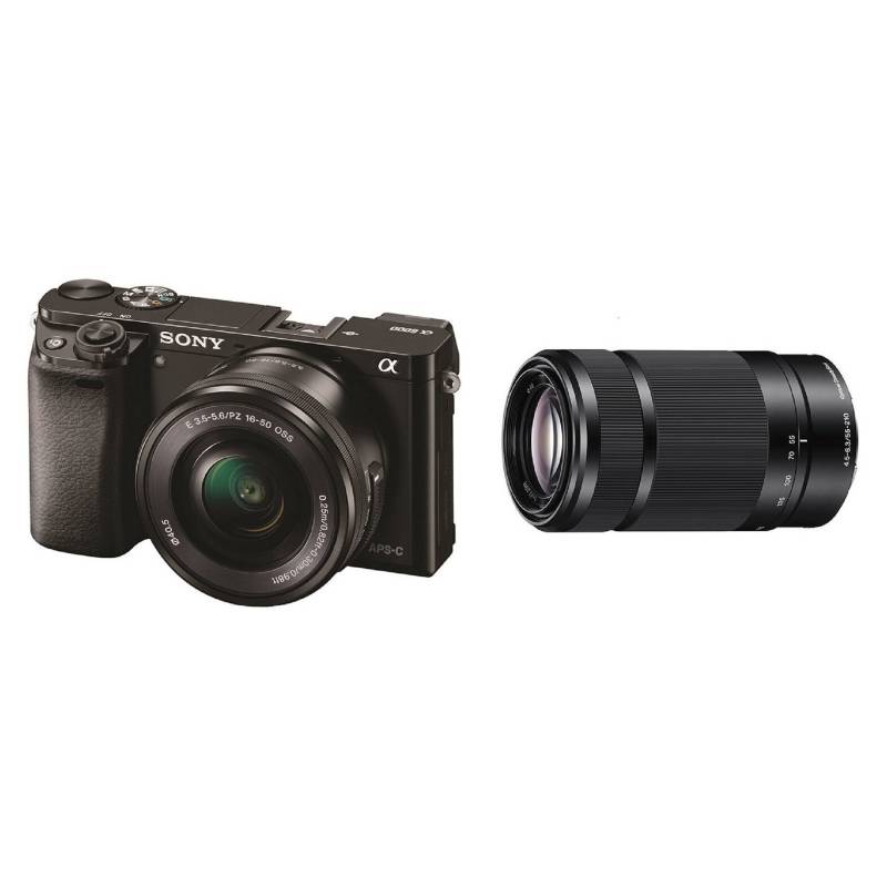 Sony - Kit Cámara ILCE-6000 + Lentes 16-50mm y 55-210mm
