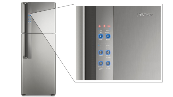 Panel Blue Touch con el refrigerador Fensa DF56S