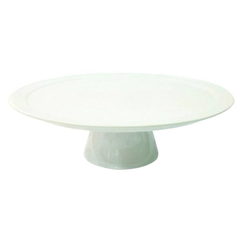 Sohogar - Plato Torta de cerámica color blanco de 35x25x12