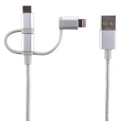 PHILIPS - Cable 3 En 1 Iph/And/Usbc Silver